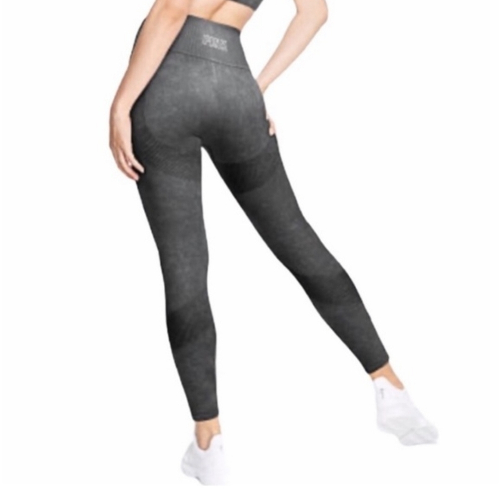 PINK Victoria's Secret Charcoal Leggings Gray MARL SIZE LARGE HTF COLOR